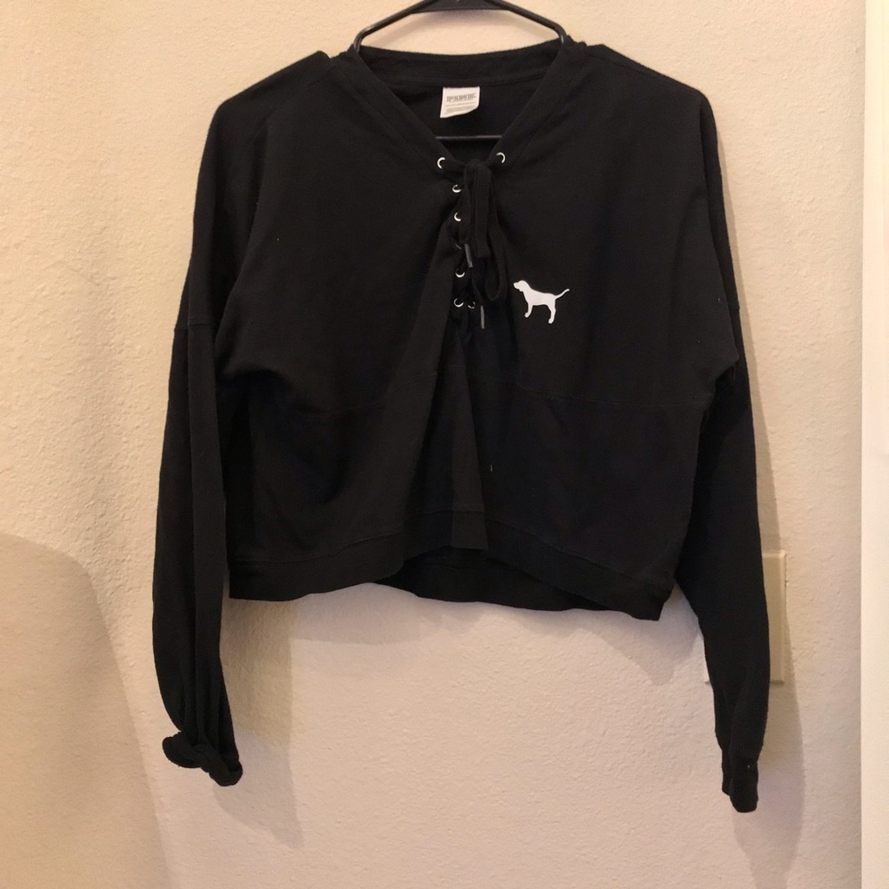 Victoria’s Secret PINK Cropped Black Sweater